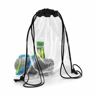 8x stuks doorzichtig gymtas/rugzakje 11 liter