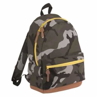 Camouflage gymtas rugzak/gymtas 42 cm 16 liter