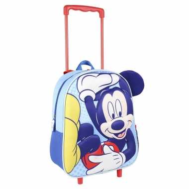 Disney mickey mouse trolley/reiskoffer gymtas voor kinderen