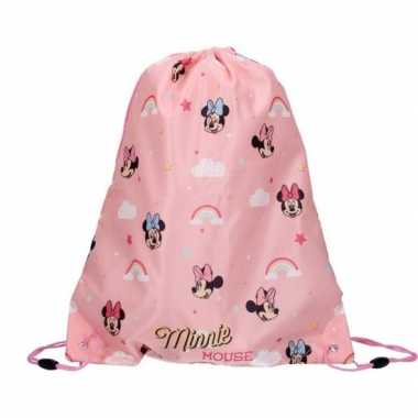 Disney minnie mouse roze gymtas/gymtas 37 x 44 cm voor meisjes