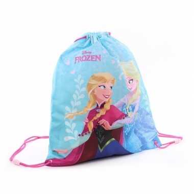 Frozen gymtas/zwemtasje lichtblauw met rijgkoord