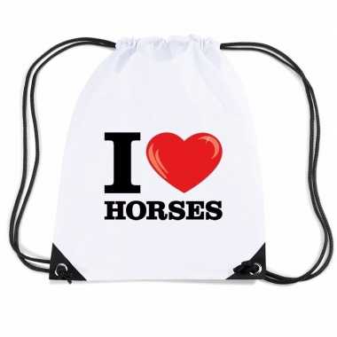 Gymtas met rijgkoord i love horses