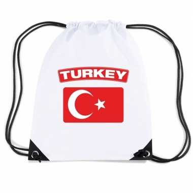 Gymtas met rijgkoord vlag turkije