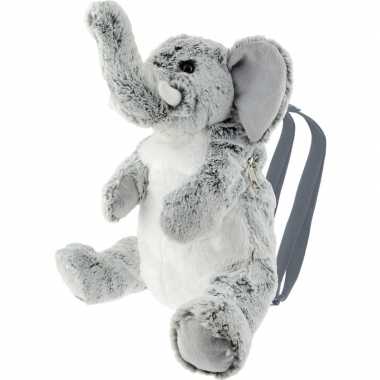 Knuffel rugzakje/gymtas olifant grijs 25 cm knuffels kopen