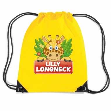 Lilly longneck de giraffe gymtas / gymtas geel voor kinderen