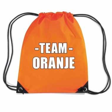 Team oranje gymtas voor bedrijfsuitje
