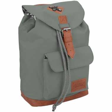 Vintage rugzak/gymtas grijs 29 cm voor kinderen