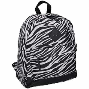 Zebra print gymtas/rugzak 13 x 31 x 43 cm 19 liter voor kinderen/volwassenen