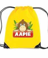 Aapie het aapje gymtas gymtas geel voor kinderen