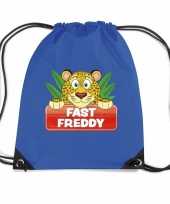 Fast freddy het luipaard gymtas gymtas blauw voor kinderen