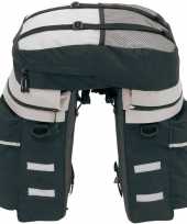 Fietstassen set met gymtas zwart grijs