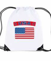 Gymtas met rijgkoord vlag usa
