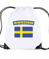 Gymtas met rijgkoord vlag zweden