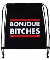 Gymtas met tekst bonjour bitches