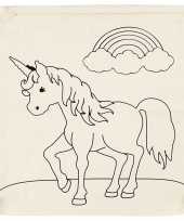 Inkleurbaar gymtas eenhoorn 41 cm