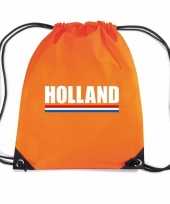 Oranje gymtas met rijgkoord holland supporter