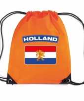 Oranje gymtas met rijgkoord holland vlag