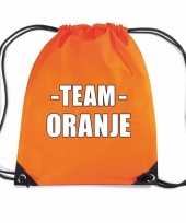 Team oranje gymtas voor bedrijfsuitje